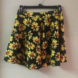 Sunflower print skirt